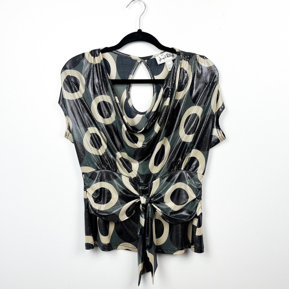 Joseph Ribkoff Tops - Joseph Ribkoff Sleeveless Black & Grey Metallic Spotted Blouse